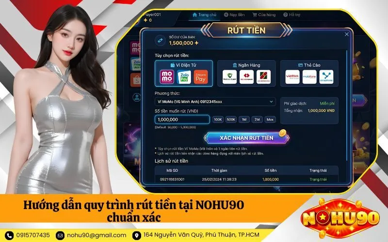 Hướng dẫn quy trình rút tiền tại NOHU90 chuẩn xác